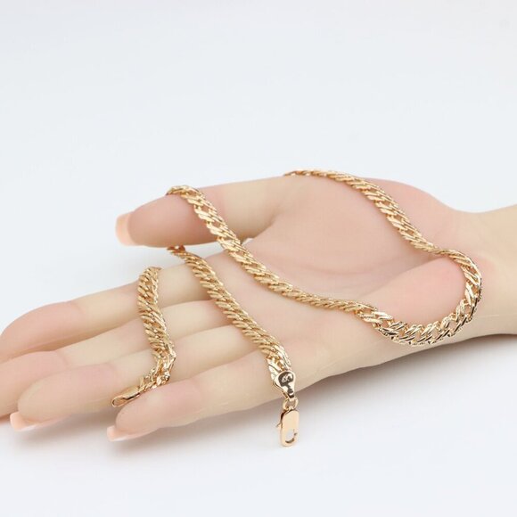 "Bold Rose Gold Necklace in Chunky Link Design, XPNL0338 - Picture 4 of 12